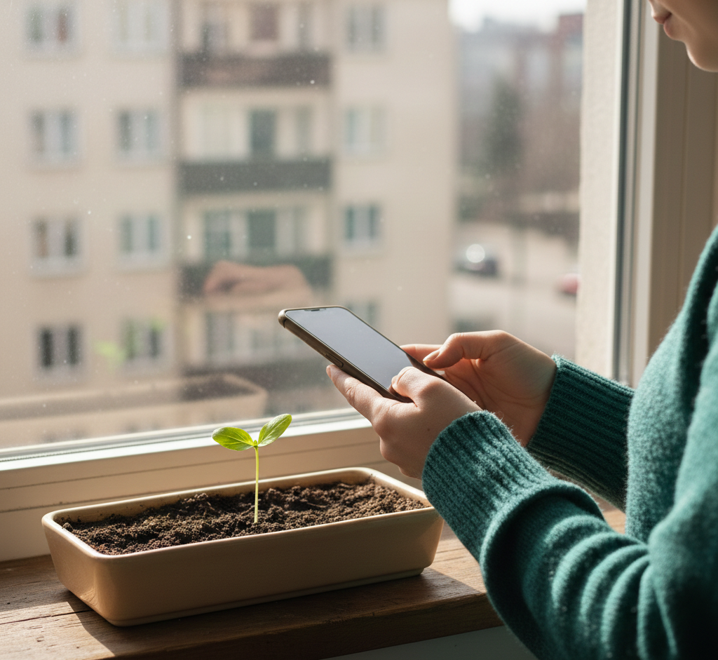 Planting a seed in a pot